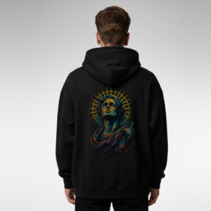 Black Greek Statue Aesthetic No-Zip Pullover Hoodie